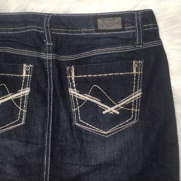 Earl Jean 2 denim jeans mini skirt darkwash VGUC - Picture 5 of 8